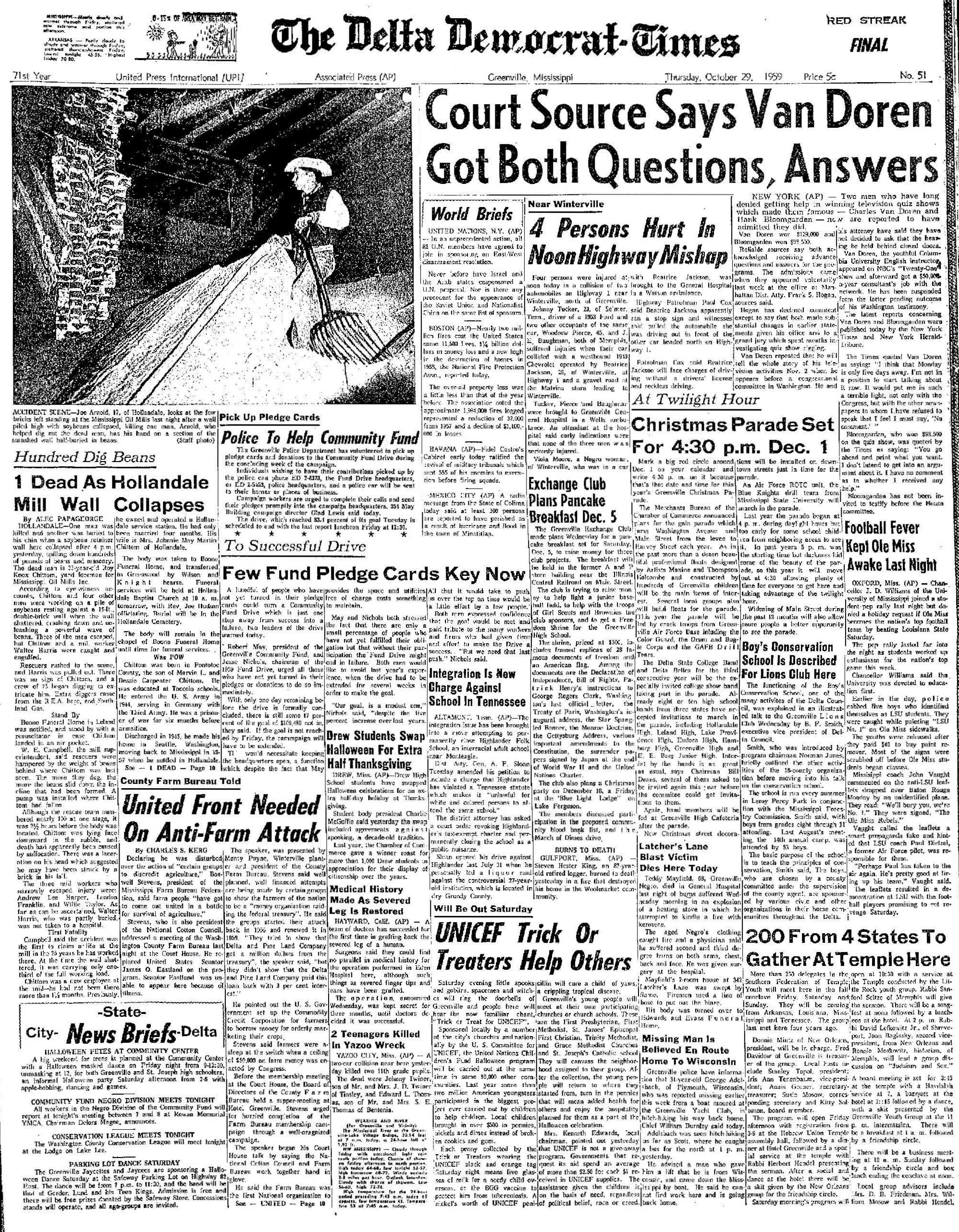 Report of death of Ray Knox Chittom